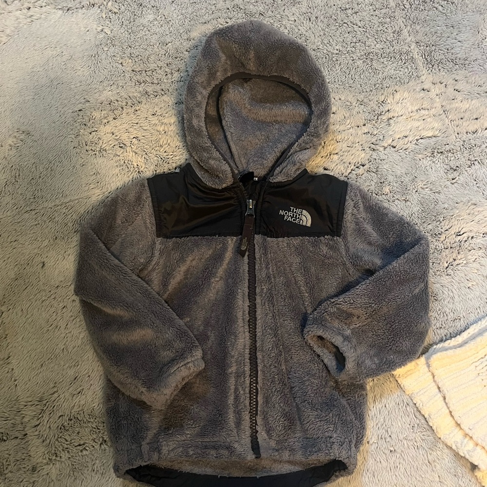 The North Face Gray and Black Fleece Hoodie